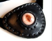 Leather Eye Patch Steampunk Black Eyepatch Pink Glass Eye