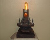 Found Metal Artifact Accent Lamp Number 67