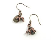 Bear Earrings (River Rock, Natural Stone Jewelry, Animal Lover, Wildlife)