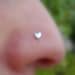 Valentine Heart Nose Ring Stud Sterling Silver Handcrafted