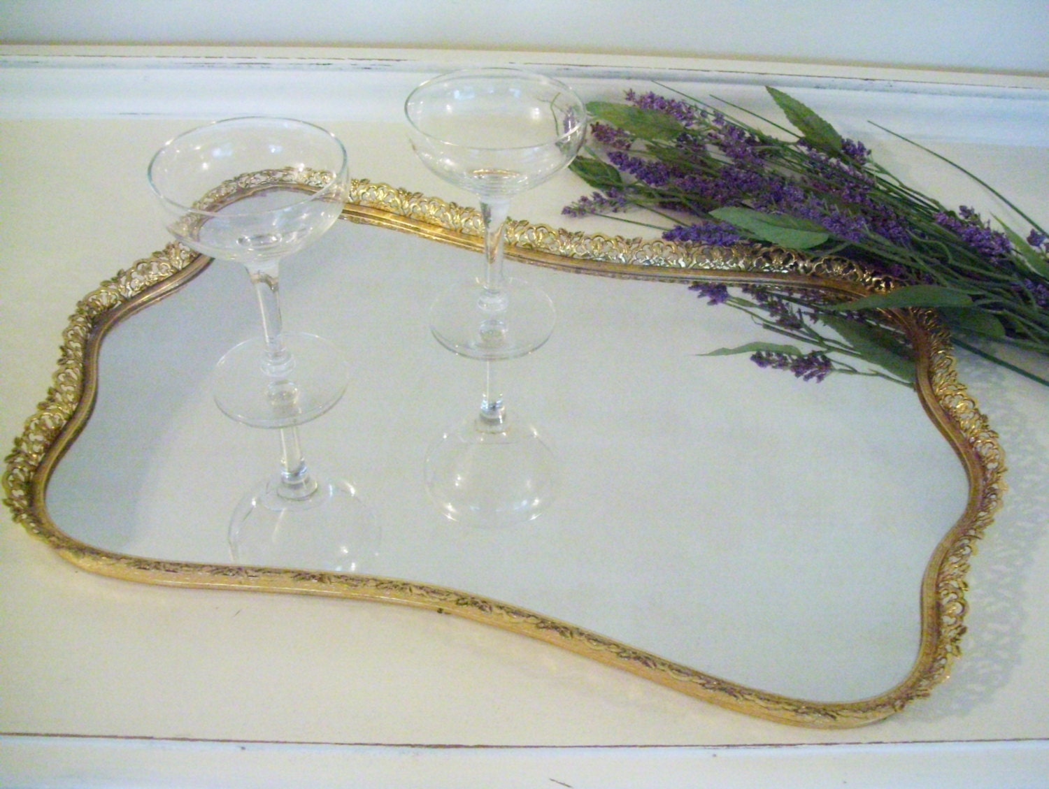 Vintage Vanity Mirror Tray