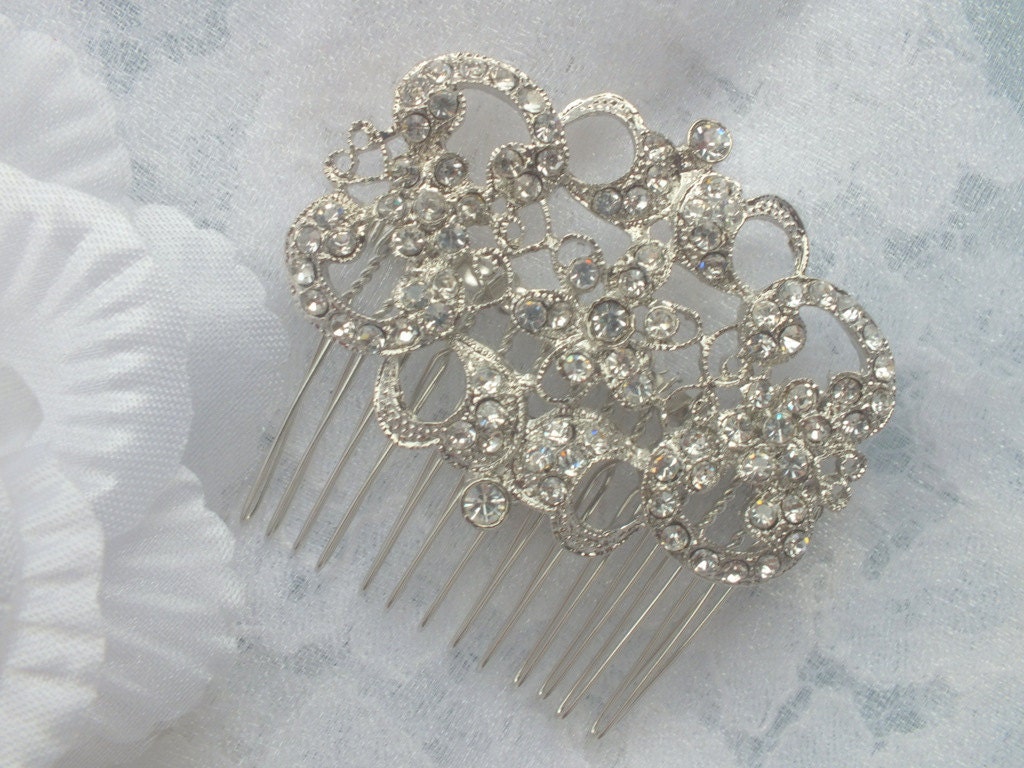 Rhinestone Filigree Bridal Comb