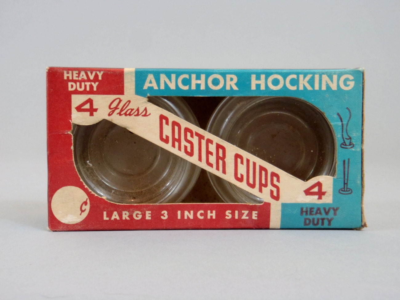 Glass Caster Cups Anchor Hocking Furniture Casters