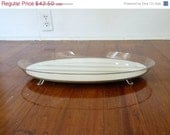 SALE Lucite Footed Mirror Tray 1970s Modernist