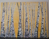 Large Room Art, Aspen Tree Multi Panel, Yellow Tones ,36 h and 48 w, 36x48 by MyImaginationIsYours