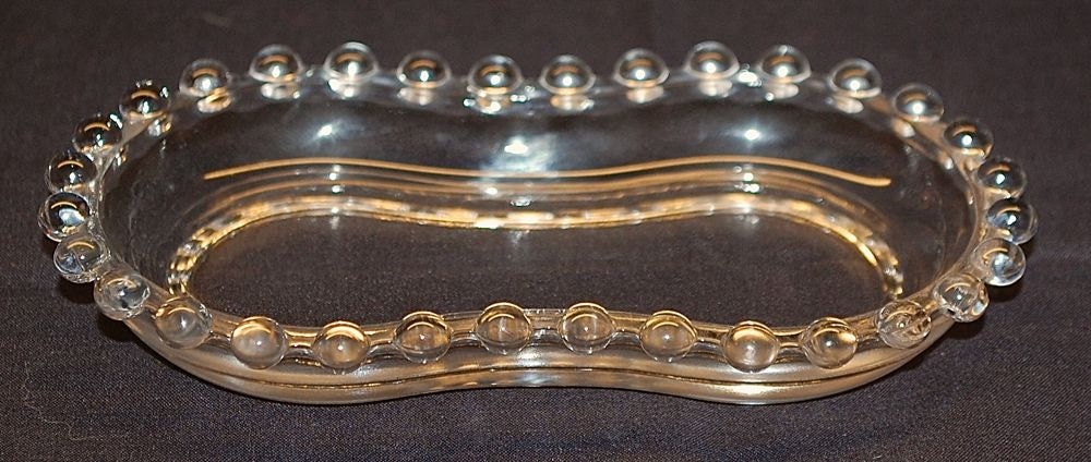 Vintage "CANDLEWICK" 5 inch Tray made by the Imperial Glass Co., ca 1943-67