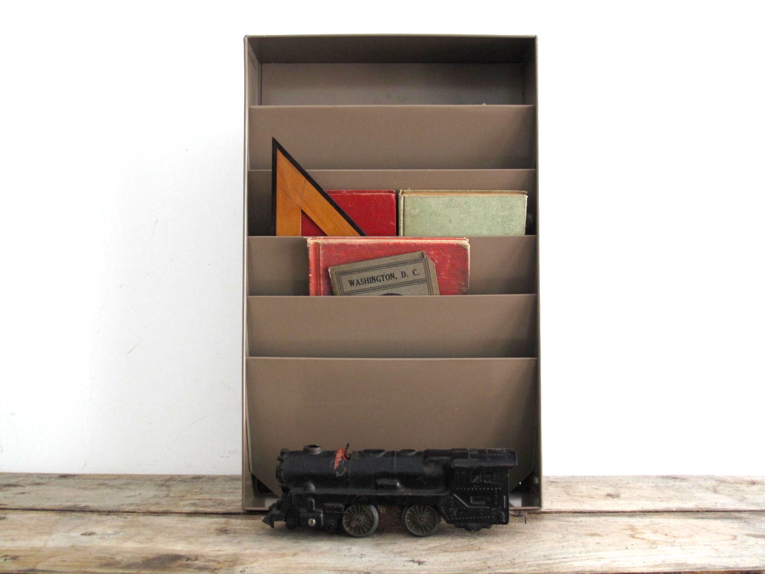 Vintage Wall File - Vintage Metal File - Paper File - Mid Century Office Decor