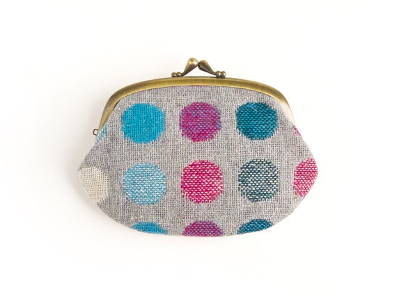 Mix Color Dots  Compartment Purse Wallet