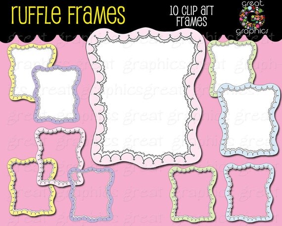 Frame Clip Art Clipart Frame Digital Frame Clipart Printable Baby Shower Clipart Frame Eyelet Frame - Instant Download Il_570xn