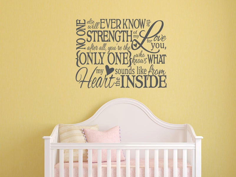 No one else will ever know the strength love quote vinyl wall decal