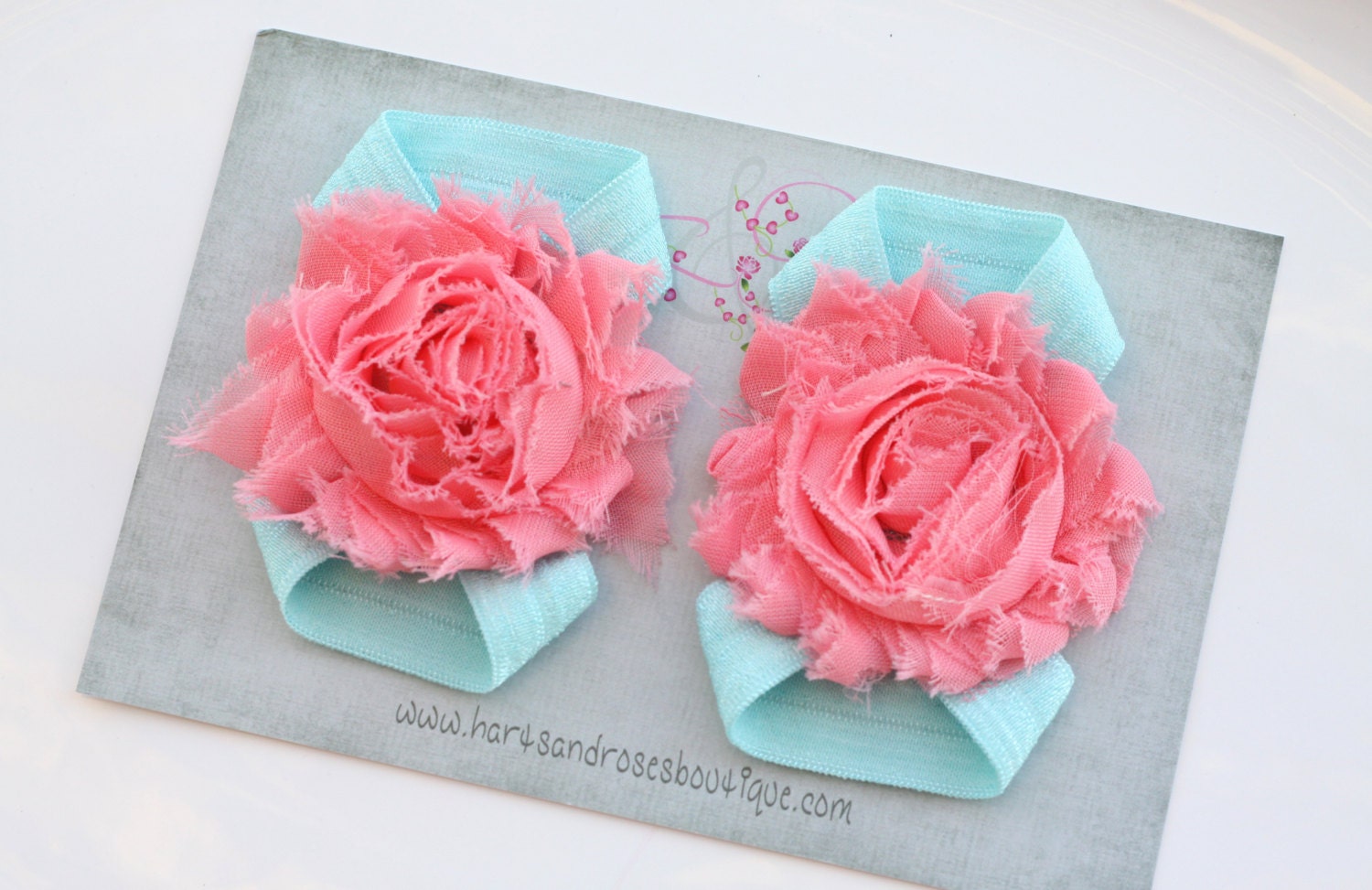 15% off ur order Baby Girl Headband.Newborn Headband.Headband..Shabby Chic Coral Double Flower Headband..Infant headband.Baby Headbands