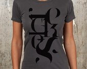 Reckless Typography Collage - Women's Distressed Pigment Black Alternative Apparel T-Shirt - Available in S, M, L and XL
