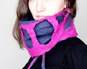 Felted scarf belt blue purple