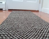 Knitted Wool Rug, natural fiber