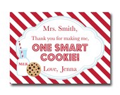 Printable, Personalized One Smart Cookie Teacher Appreciation Card Il_170x135
