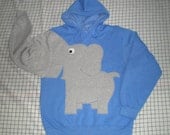 Elephant trunk sleeve HOODIE Medium blue UNISEX Medium