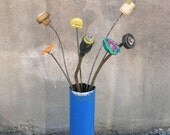 Table Centerpiece, Flower Art, Spring Decor, Industrial Decor