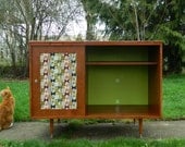 Mid Century Inspired Danish Modern Stereo Turntable Cabinet