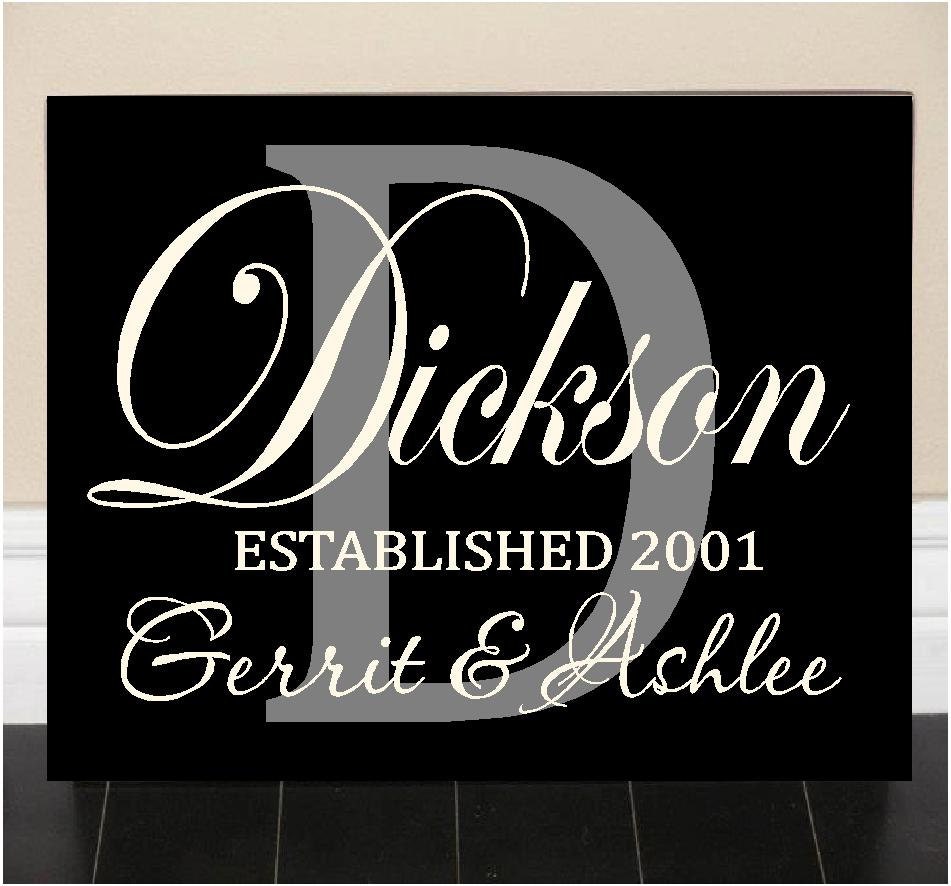Custom Hand Made LAST NAME Board- personalize for Free- wedding, family wood decor sign with vinyl lettering