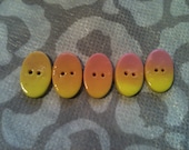 Handmade Sunrise Oval Buttons OOAK
