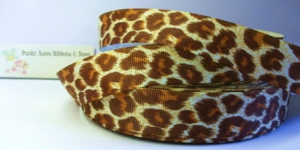 2mts Animal Print giraffe 1" Grosgrain Ribbon, scrapbooking,