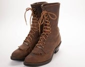 Vintage brown Double H roper boots size 9D