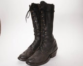 Vintage black Turner tall logging boot/packer boot size 9