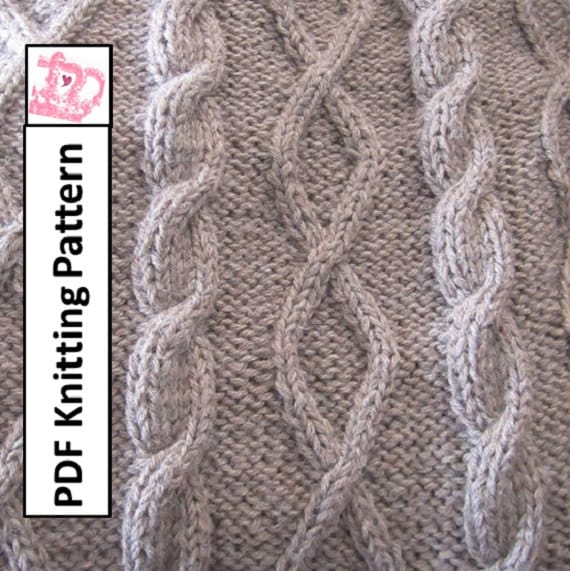 PDF KNITTING PATTERN Diamonds and cable by LadyshipDesigns
