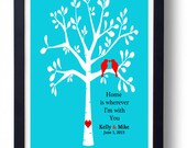 Home is Wherever I'm with You-  Home Decor, Housewarming Art, Lyrics, Inspirations, Gift for Mom Day, Gift for Him, Husband Office art