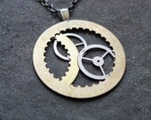 Clockwork Pendant "Satellites" Recycled Mechanical Watch Gears and Intricate Sculpture Wearable Art Not Quite Steampunk Assembly Necklace