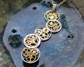 Cascading Clockwork Pendant "Evaporate" Delicate Recycled Mechanical Watch Gear Necklace Elegant by A Mechanical Mind