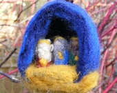 Christmas Tree Decoration - Three Wise Men Scene - Needle Felted