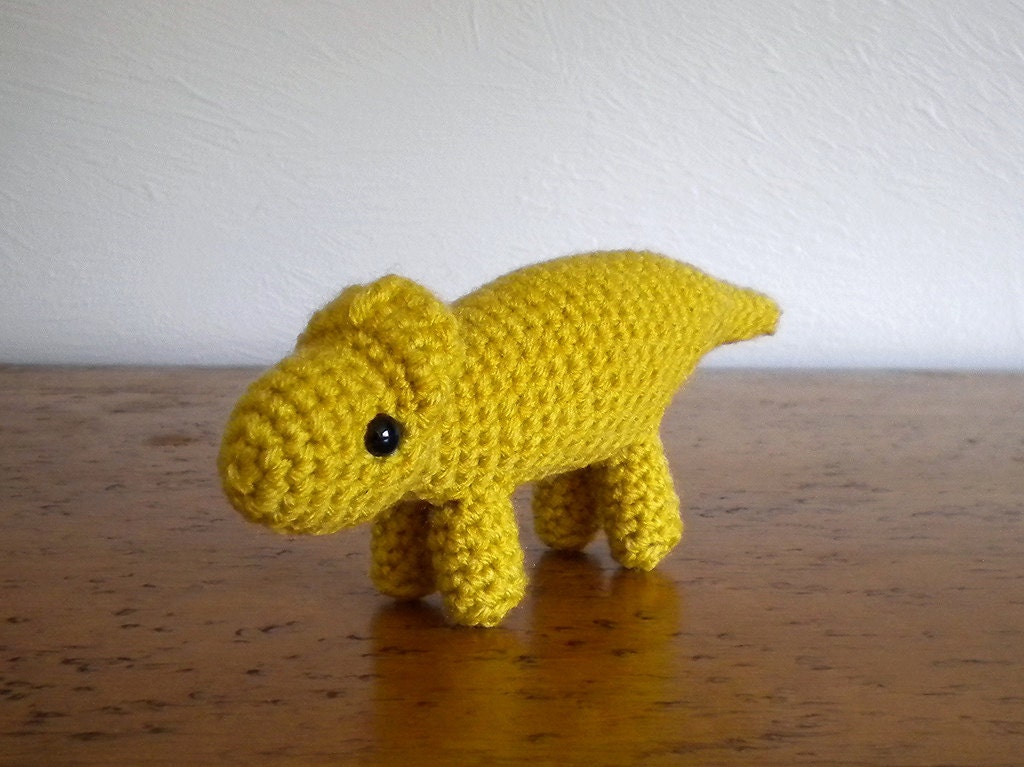 Crocheted Protoceratops- Cute Amigurumi Dinosaur