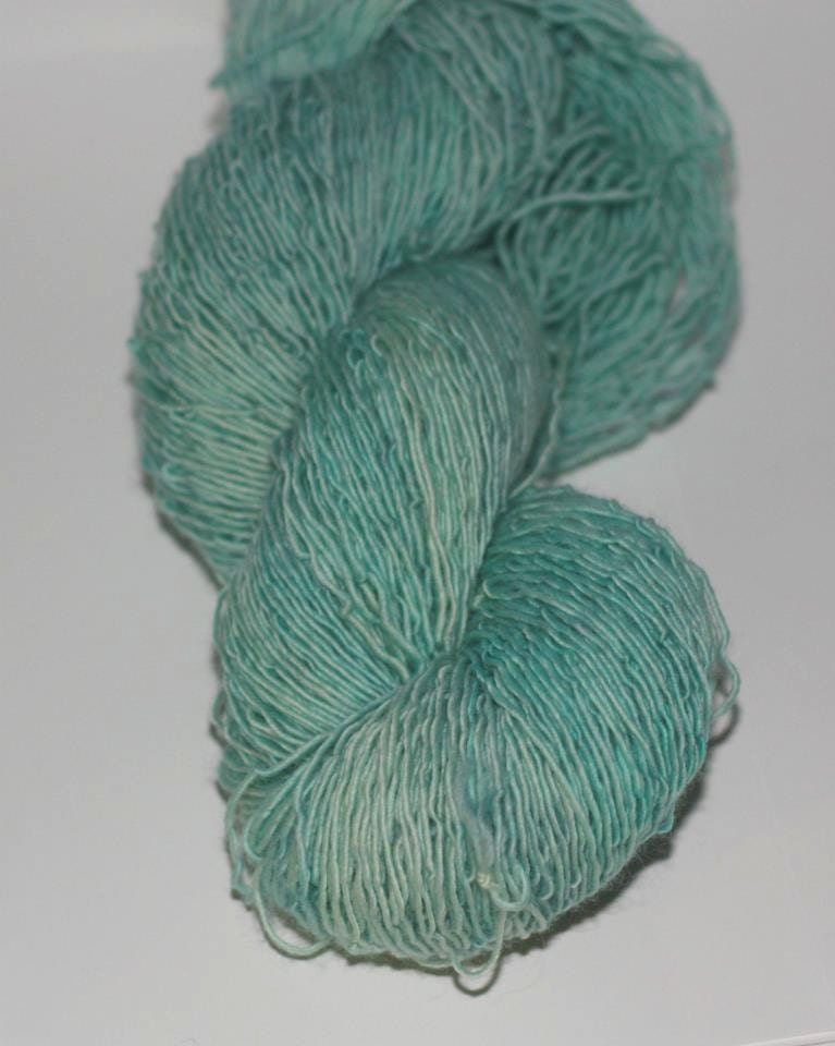 Single Ply - 100 grams Color Mint Semi Solid Hand Dyed Yarn