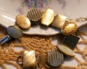 vintage cufflink bracelet gold, mother of pearl victorian