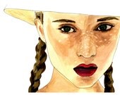 Summer Watercolor Fashion Portrait - Limited Edition Illustration Print -  A4 (8.3 X 11.7)