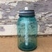 Mason Jar Citronella Candle Antique Blue Mason Jar Patio Citronella Torch Mason Jar Lawn Decor Mason Jar Tiki Torch