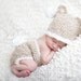 Baby Bunny Hat and Diaper Cover Crochet Set-Perfect for Newborn Photo Prop, Easter or Halloween costume