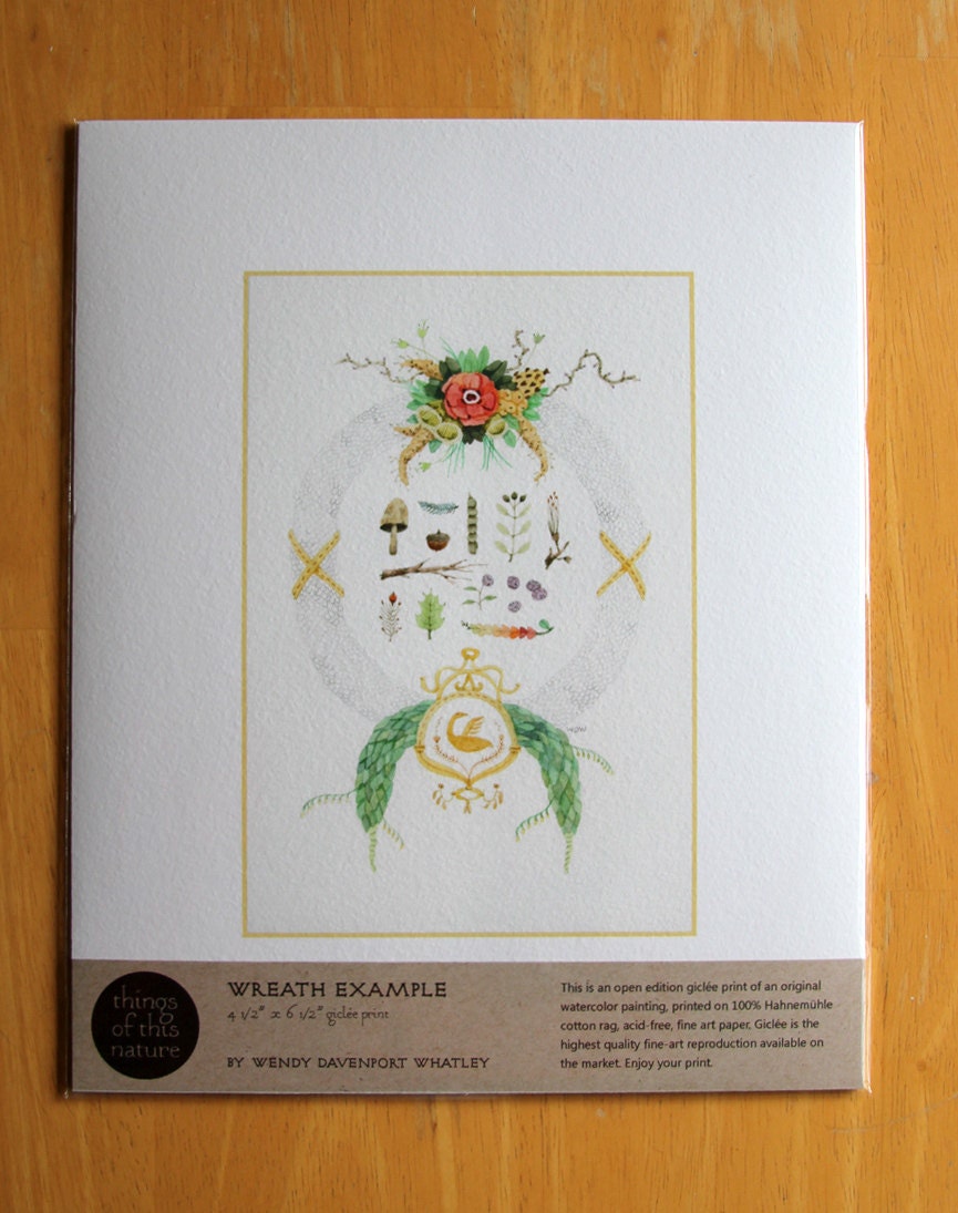 Botanical Giclée Print - Wreath Example