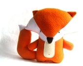 Fox foxy rag doll soft toy stuffed toy plushie softie stuffed animal stuffed puppet woodland handmade red rusty orange 28 cm 11"