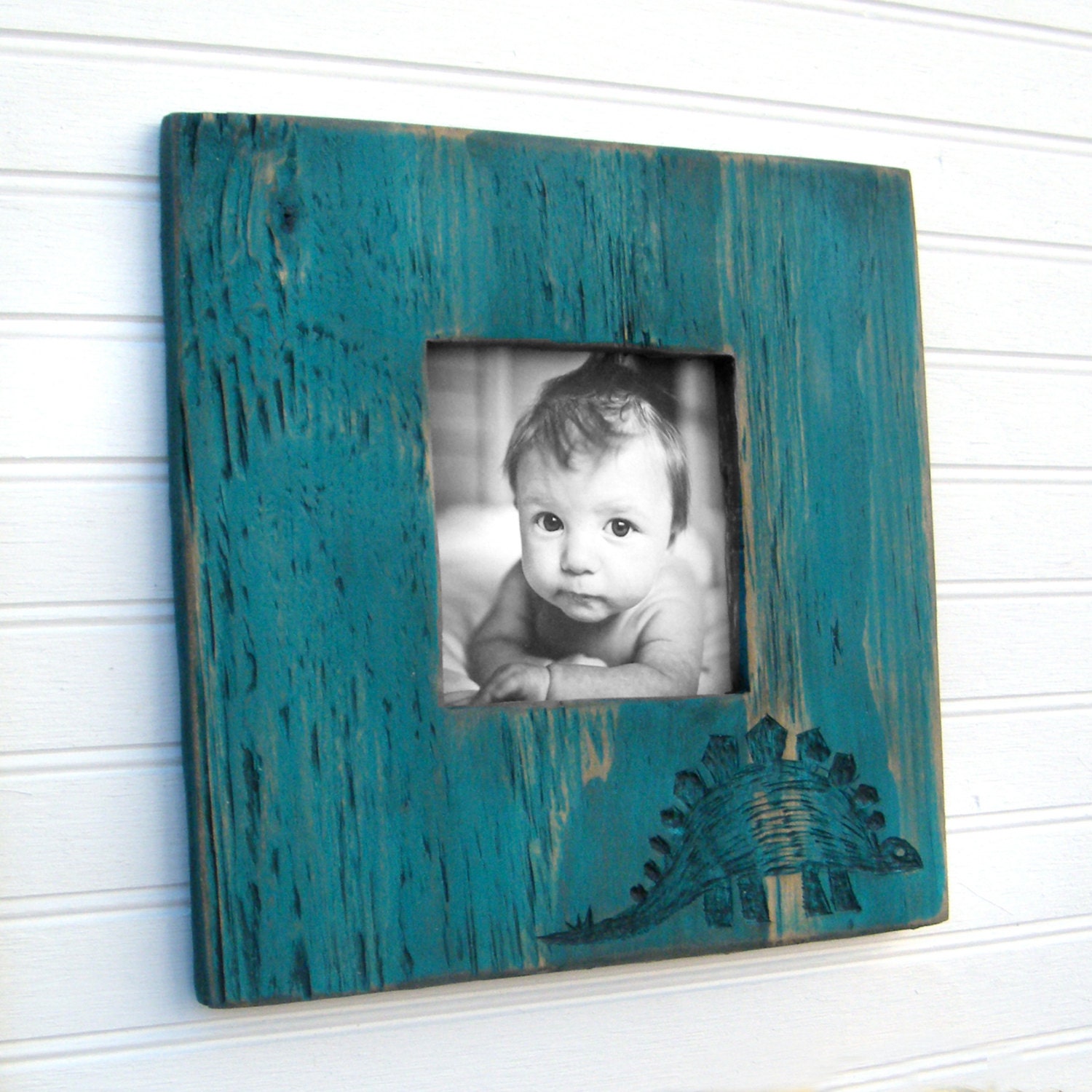 Stegosaurus Picture Frame 10 inch Square Picture Frame Dinosaur Frame
