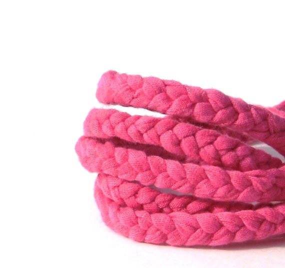 Fabric Bracelet. Braided Wrap Bracelet. Hot Pink Bold Fashion. Spring Line.