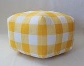 READY TO SHIP - 24" Ottoman Pouf Floor Pillow Yellow Anderson
