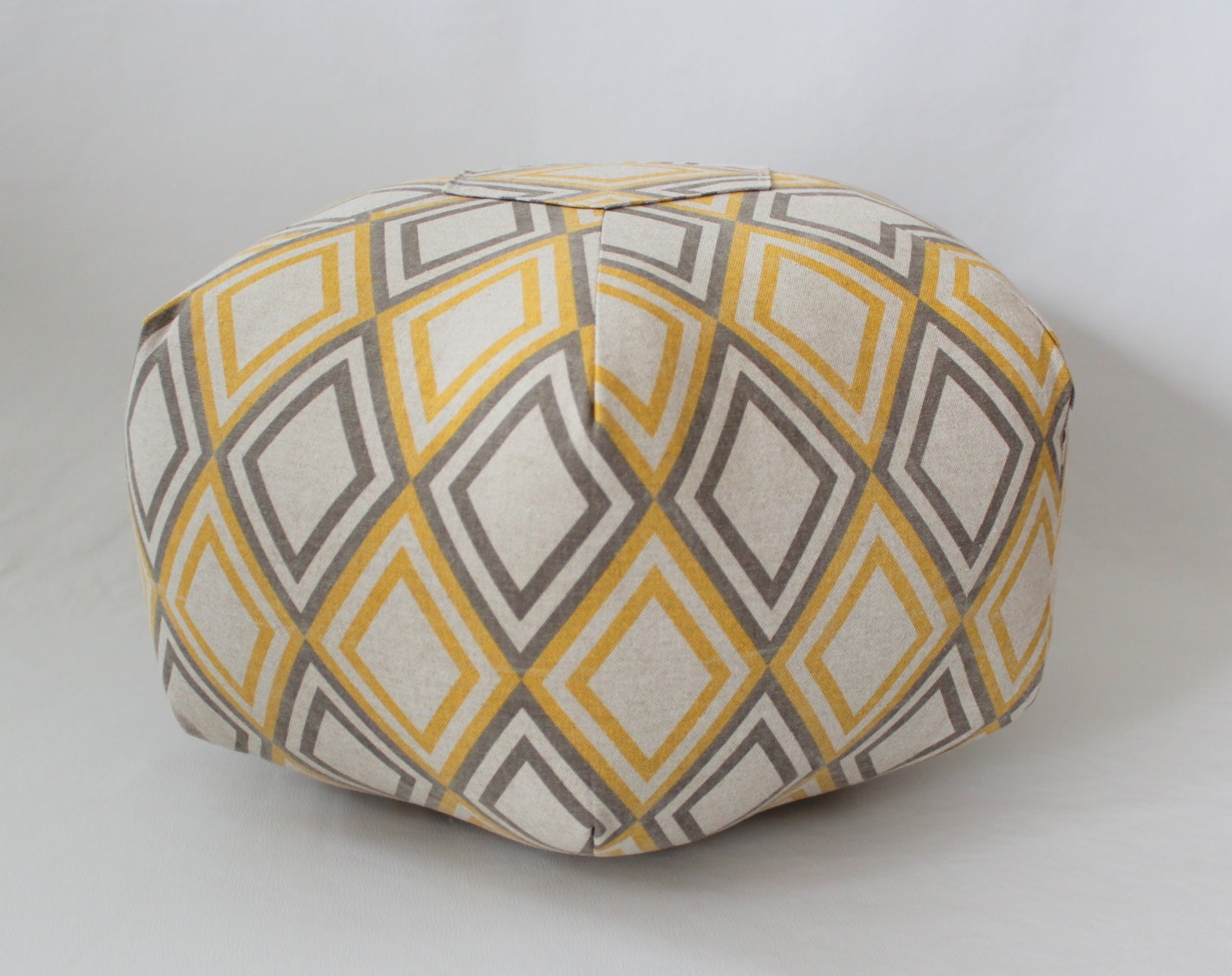 18" Ottoman Pouf Floor Pillow Yellow Annie