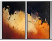 Large Abstract Textured Earthtones. 36 x 24. Ready to Hang. Title Out of the Darkness. by ArtbyMaryKay