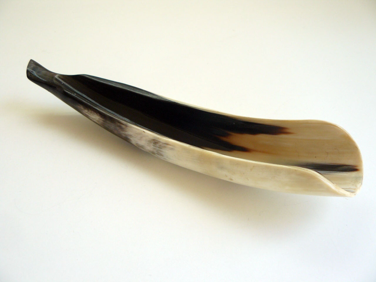 vintage polished horn key change tray