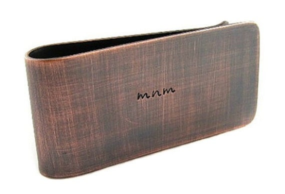 Groomsmen Gift,  Set of 5,  Custom / Personalized Copper Money Clips,