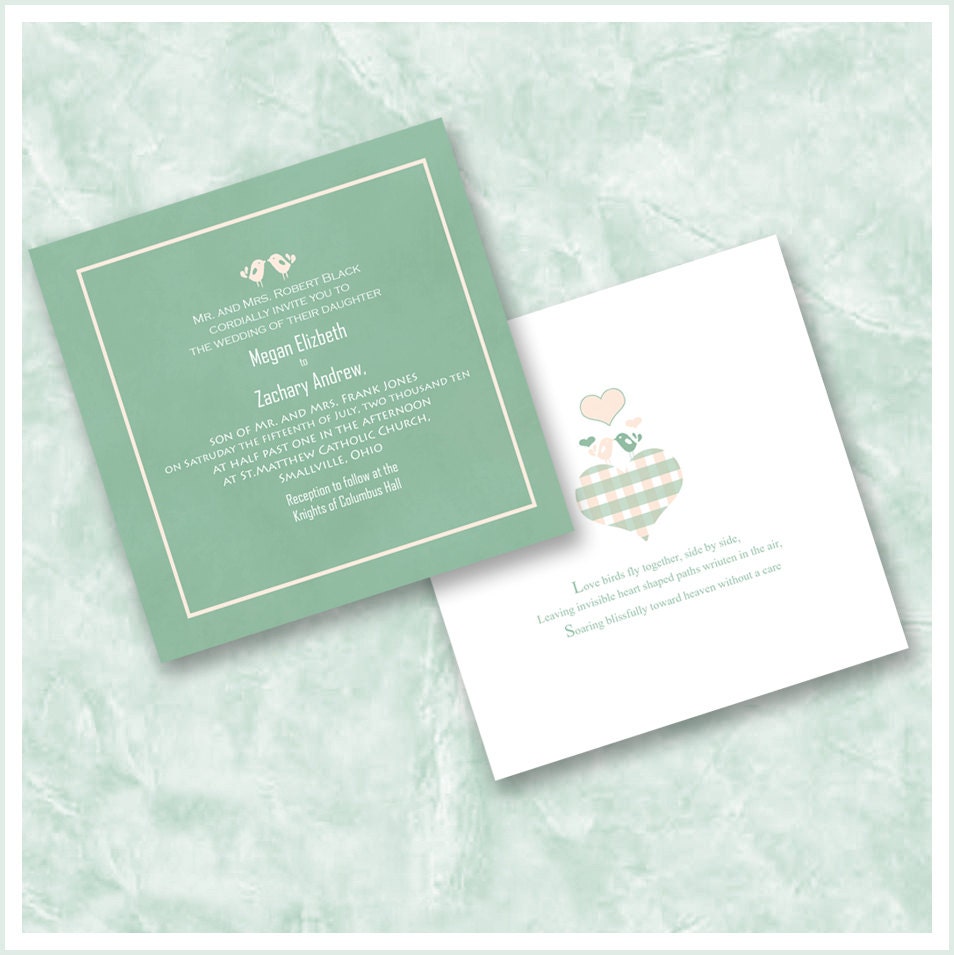Birds In Love Wedding Invitations