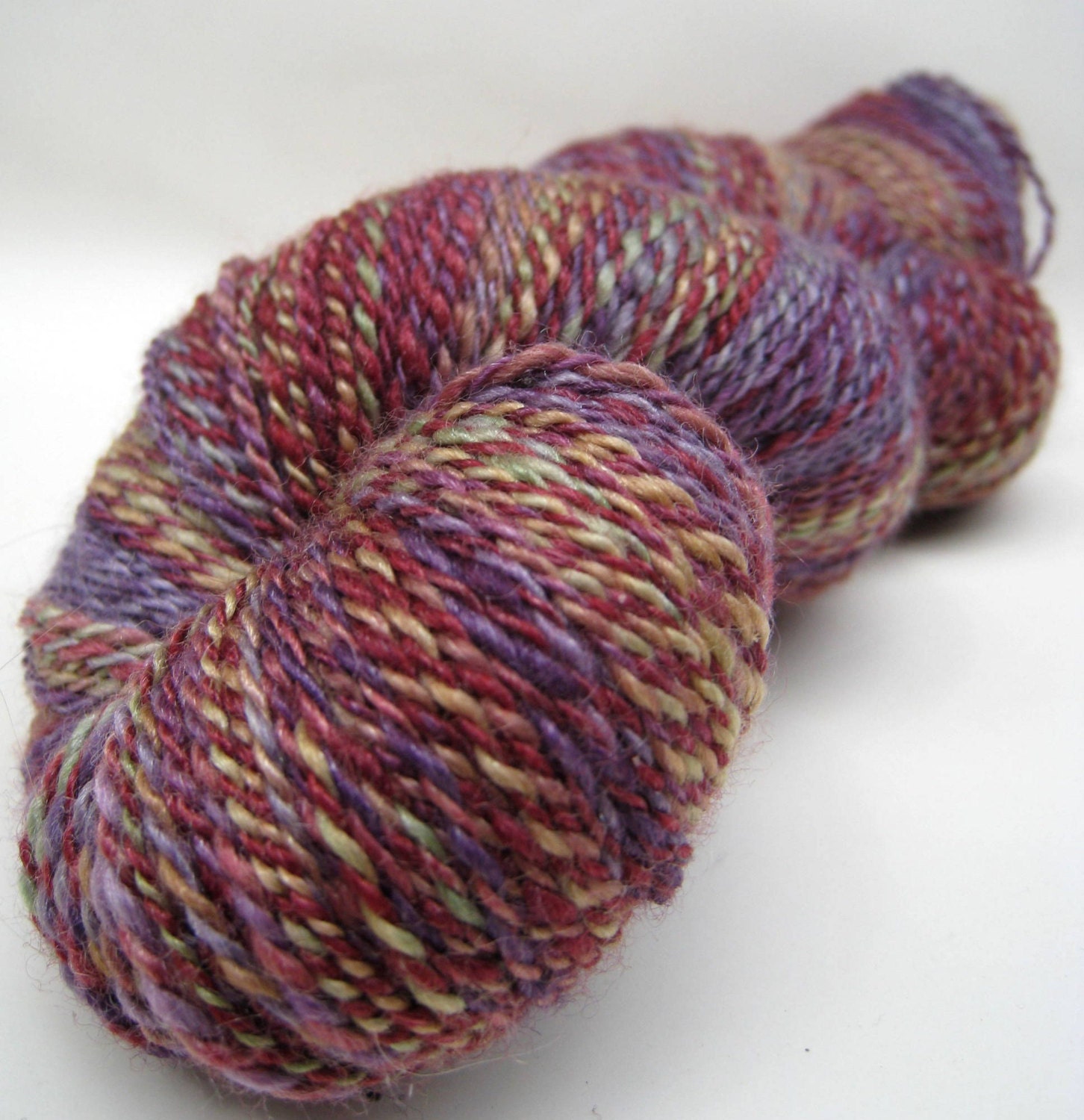 Handspun Handdyed Merino/SW Merino/Silk Yarn - 315 yards