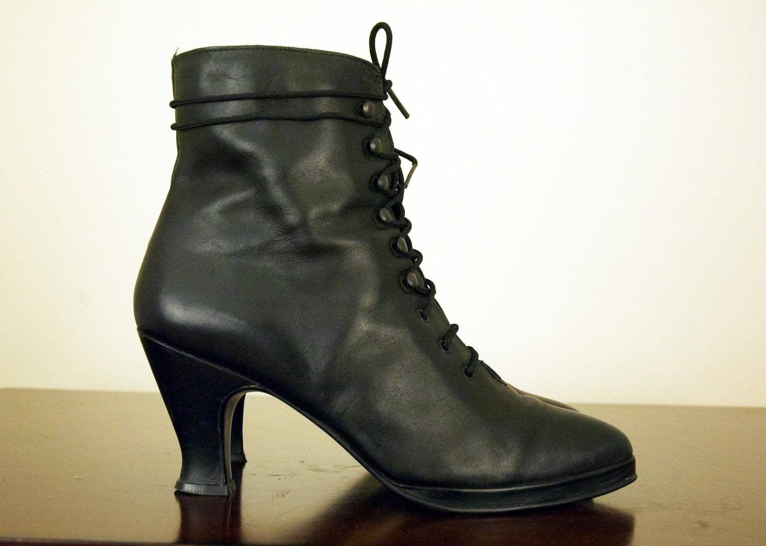 Vtgs 80s/90s Black Leather Ankle Boots